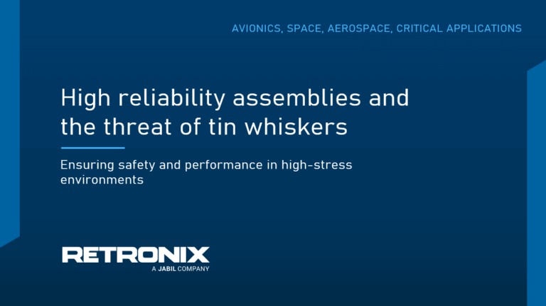 High reliability assemblies and the threat of tin whiskers. Ensuring safety and performance in high-stress environments