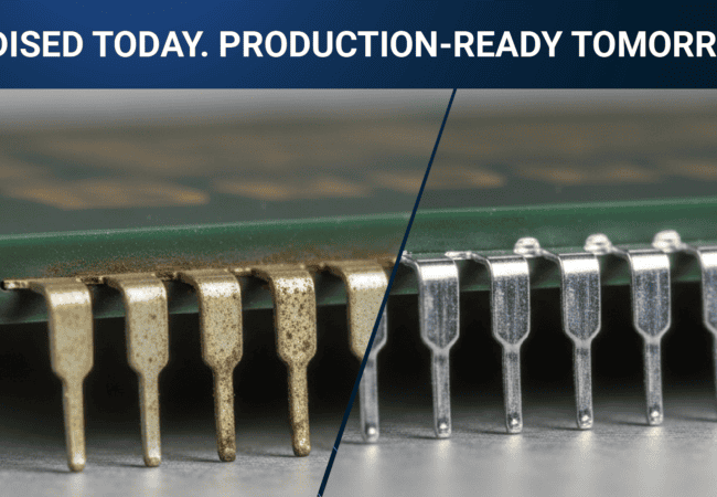 Before and after of a chip with oxidised terminations